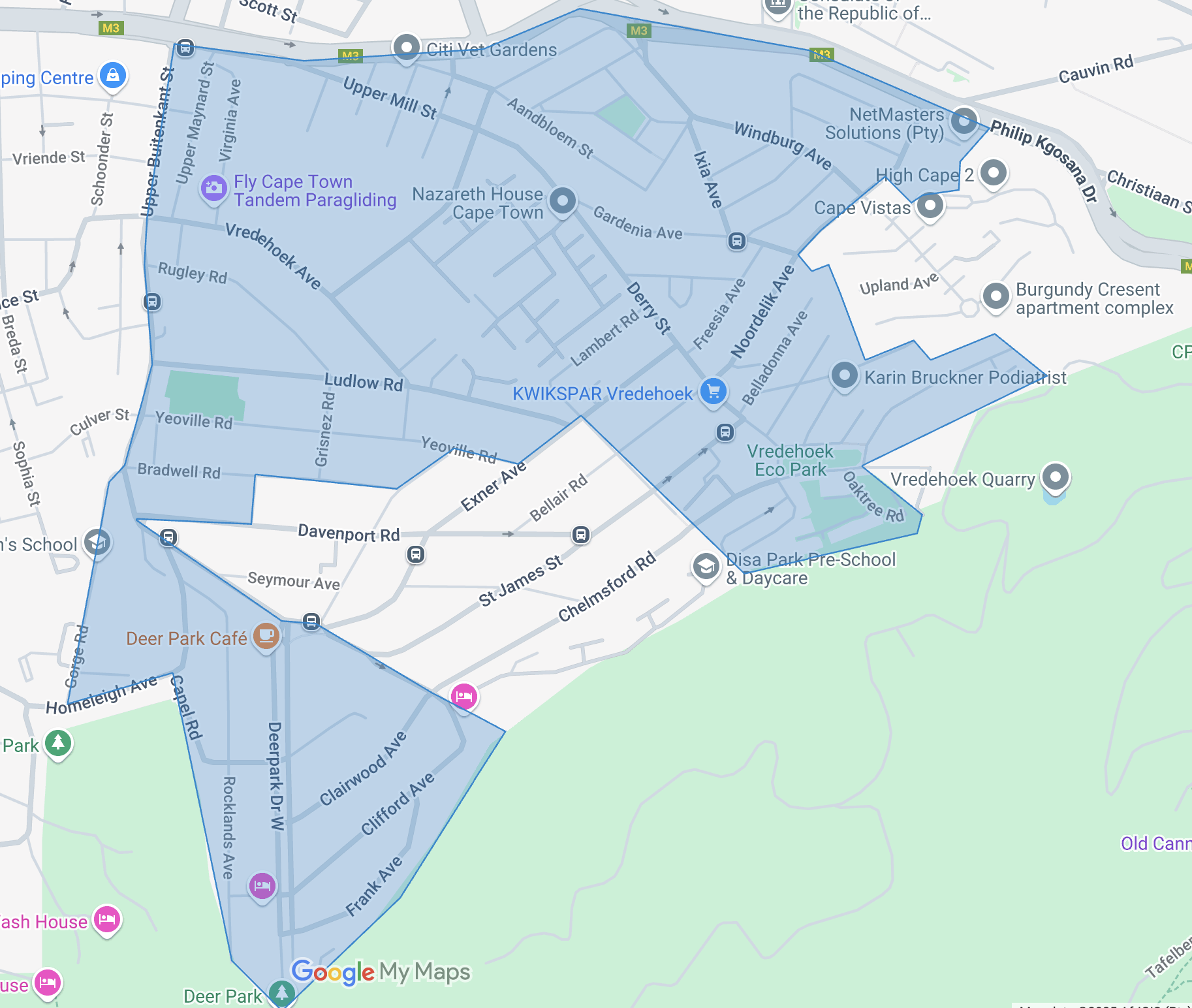 Vredehoek CID boundary